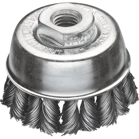 Spazzola a tazza Lessmann Ø 65 mm M14 spessore filo 0,5 mm - 482.217.WZ