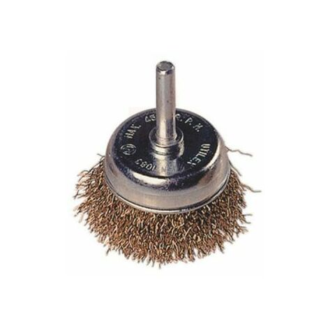 Spazzola a Tazza per Trapano Filo acciao 0,3mm    75X15 mm Gambo 6 mm Maurer