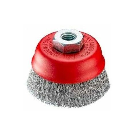 Spazzola a tazza sit filo ondulato inox diametro 80 mm per trapano