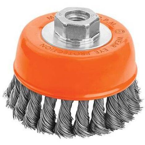 SPAZZOLA ACCIAIO RITORTO A TAZZA + FIL 7701 WOKIN