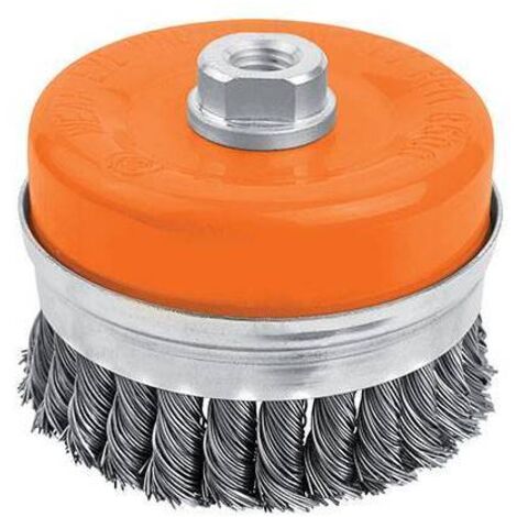 SPAZZOLA ACCIAIO RITORTO A TAZZA + FIL 7702 WOKIN - MM  75 F.M14 770203 - 2 pezzi