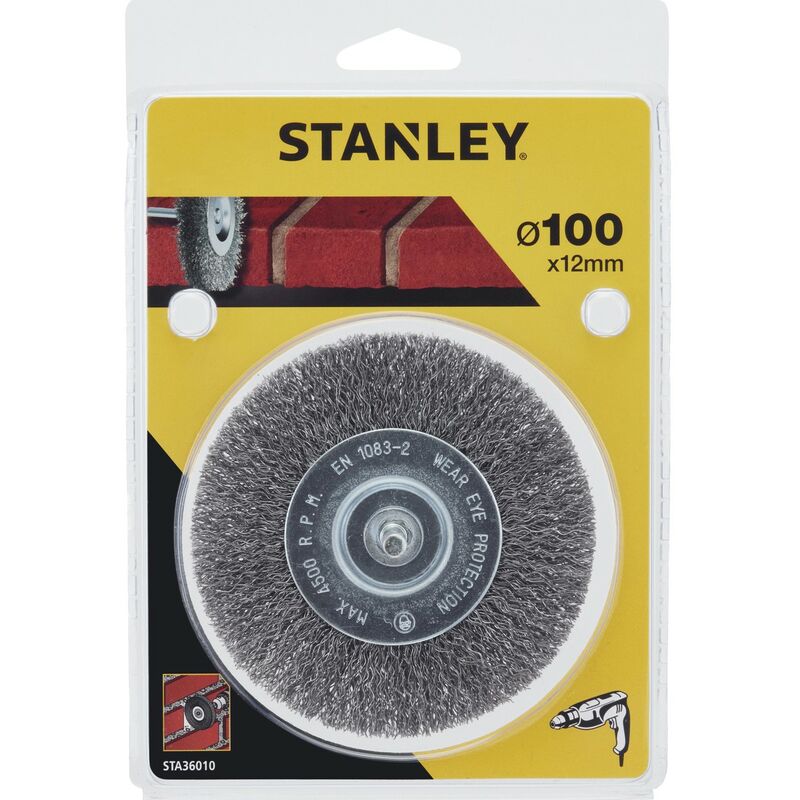 Image of Piranha/stanley Sta36010 (X36010) Spazzola Acciaio Circol. D.100 Stanley Pz 1,0
