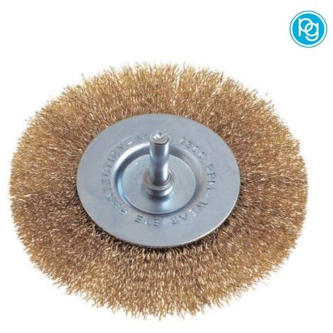 SPAZZOLA CIRCOLARE DIAMETRO 75 MM IN OTTONE CON GAMBO