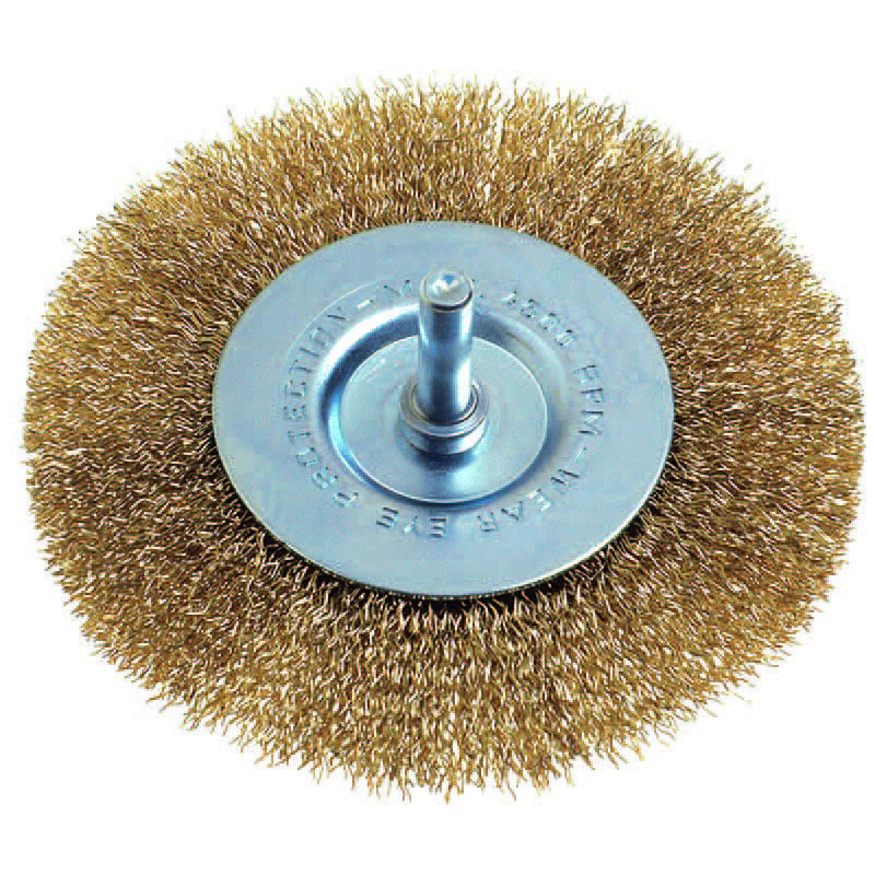 Image of Spazzola a disco circolare fili ottone per trapano - ø mm.75 codulo mm.6 pg 490.00