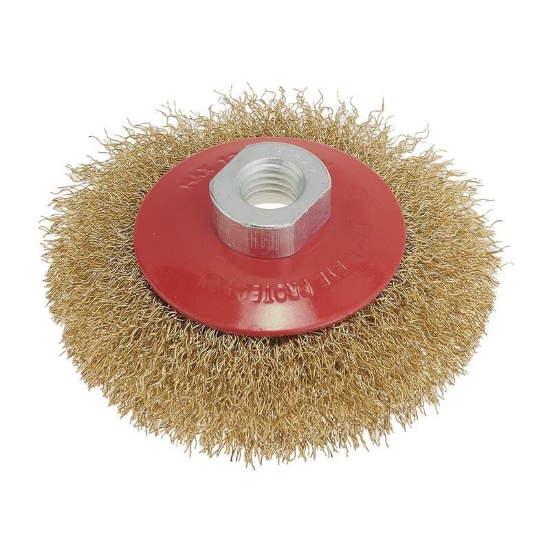 Fervi - Spazzola conica a filo metallico 120 mm