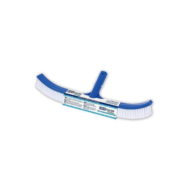 Trade Shop Traesio - Cepillo Curvado Con Accesorio De Clip Para La Limpieza De Las Paredes Del Fondo De La Piscina 45Cm 42394