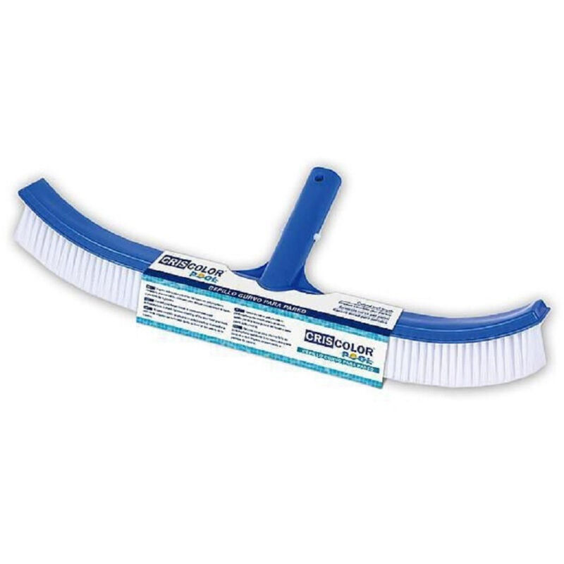 Trade Shop - Spazzola Curva Con Attacco A Clip Per La Pulizia Pareti Fondo Piscina 45Cm 42394 -