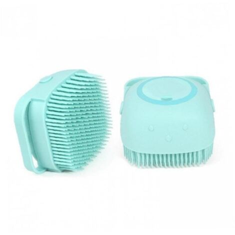 Spazzola da bagno in silicone blu per gatti, massaggiatore per shampoo, pettine per toelettatura cani, spazzola per doccia, spazzola per peli corti e lunghi
