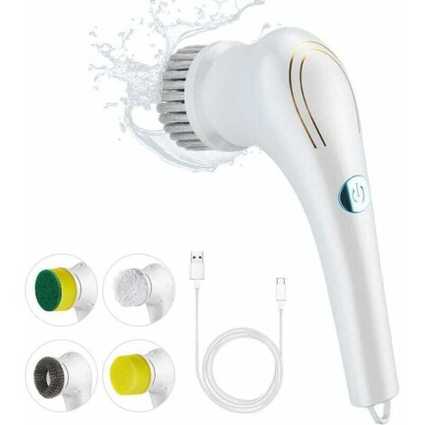Spazzola di pulizia multifunzionale KZQ con testine senza fili per la pulizia di cucina, bagno, pareti, finestre, piastrelle, vasca da bagno e auto