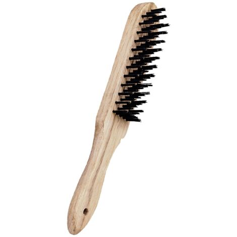 SPAZZOLA DRITTA 29CM CON FILI IN ACCIAIO E MANICO