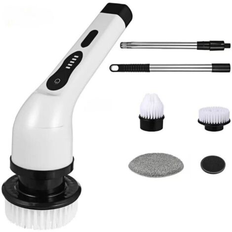 Spazzola Elettrica Pulizia Rotante Cucina Piastrelle Bagno 3Testine Ricaricabile