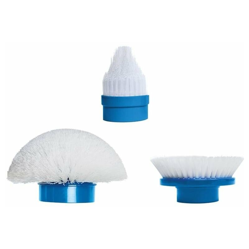 Blu, Kit Odziezet Spazzola Elettrica per Pulire Rotante Senza Fili per Pulizia Bagno Ricaricabile con 3 Spazzole