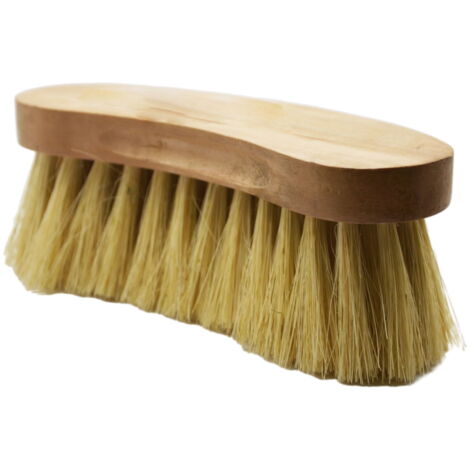 Spazzola in legno lucido a banana con setole in crine 5 cm per cavalli