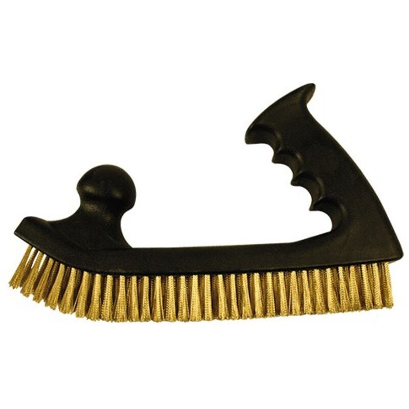 Spazzola manuale a forma di pialla - filo d'acciaio ottonato da 0,30 mm - per legno/metallo - sverniciatura dura - LEMAN - 760.192