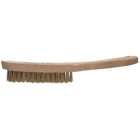 Spazzola Metallica Setole in Ottone a 3 ranghi Corpo in Legno Masidef