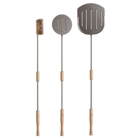 Spazzola/Pala/Paletta/Utensili per forno pizza in alluminio set 3pz - Mod. A