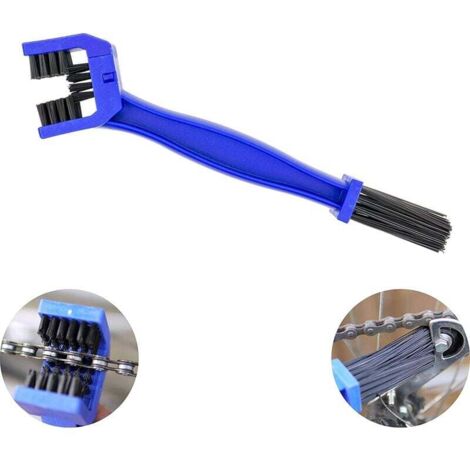 Spazzola per catena di bicicletta in nylon resistente, spazzole per la pulizia della motocicletta, blu