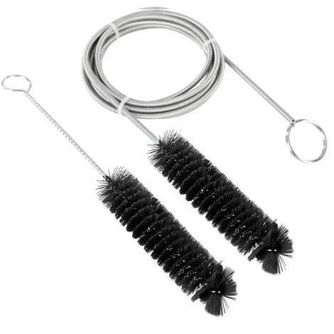 Spazzola per la pulizia dei tubi - Strumento per la pulizia dei fori di scarico - Nero, nylon, acciaio inossidabile