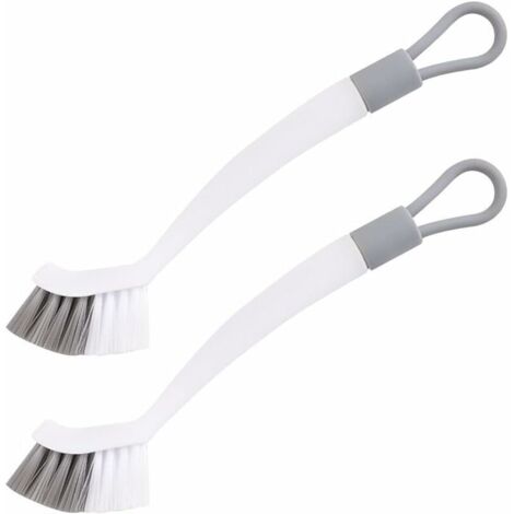 Spazzola per la pulizia del bagno, spazzola per la pulizia della cucina, 2 spazzole, bianco/grigio, strumento integrato per la rimozione delle macchie, per cucina, bagno, ecc.