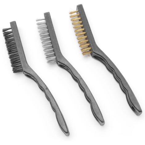 Spazzola per la pulizia della griglia del barbecue, acciaio, nylon, ottone, SET DA 3, lunghezza 230 mm - Hendi 525531