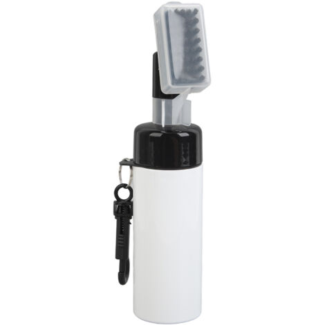 Spazzola per la pulizia delle mazze da golf con spruzzatore d'acqua, flacone rimovibile da 160 ml, setole in nylon PP antiscivolo, spazzola bianca per la pulizia delle scanalature.