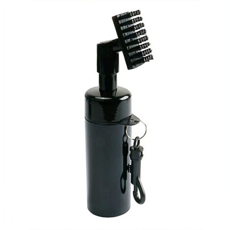 Spazzola per la pulizia delle scanalature delle mazze da golf con spruzzatore d'acqua integrato e gancio, spazzola per la pulizia delle scanalature delle mazze da golf, pulitore per palline con bottig