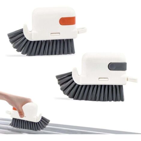 Spazzola per la pulizia delle scanalature - Spazzole per finestre - Strumento di pulizia rapida multifunzionale 3 in 1 per la pulizia delle finestre in cucina, bagno, angoli e fessure, 2 pezzi