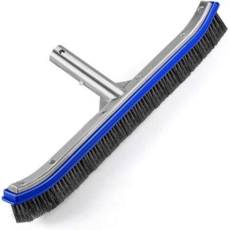 Spazzola per la pulizia di pareti, piastrelle e fondo della piscina, spazzola resistente in filo di alluminio e acciaio inossidabile, lunga 45,7 cm, adatta anche per superfici curve.