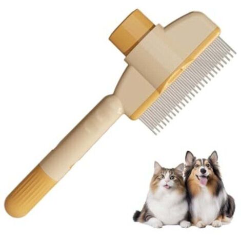 Spazzola per la toelettatura del pelo del gatto, pettine antipulci, spazzola per gatti a pelo corto e lungo, spazzola per gatti con pulsante di rilascio, pettine per peli di gatto, accessori per gatti