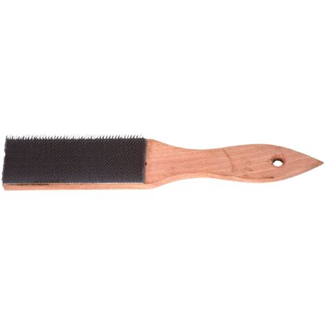 Spazzola per Lima 115 x 40 mm Raspa con Manico in Legno Masidef