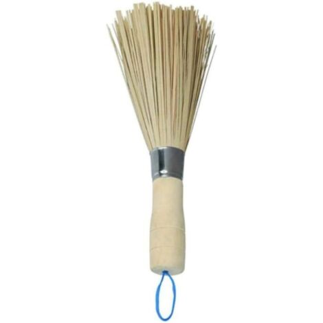 Spazzola per pulizia manico lungo in bambù, scopa per pulizia wok, spazzola per pulizia padelle in ghisa, spazzola per pulizia lavello, pulizia della casa