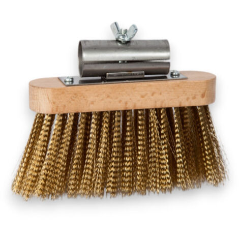Spazzola per rimozione cenere forni in fili di ottone e legno - 13x3.2 cm