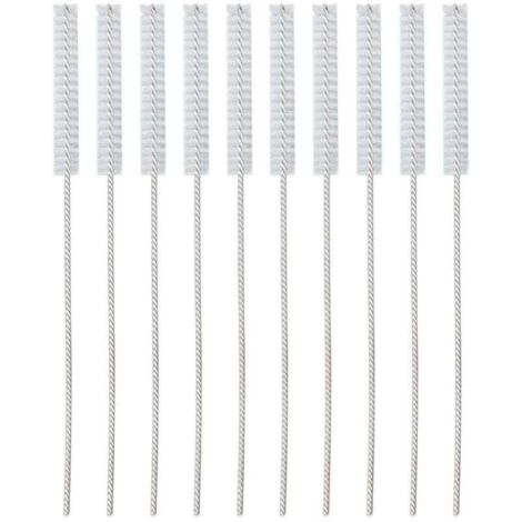 Spazzola per sfiato apparecchi acustici da 2,5 mm, strumento professionale in nylon per la pulizia dei tubi degli apparecchi acustici, spazzola per la pulizia degli accessori, confezione da 10