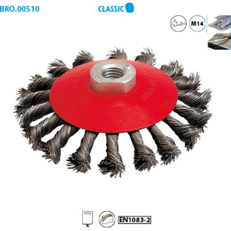 Spazzola per tazza con filo d'acciaio torsionato per metallo Classic ø 100 Filo 0,50 Confezione da 1