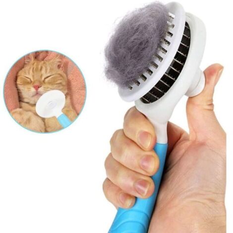 Spazzola per toelettatura cani, spazzola per gatti a pelo lungo, spazzola autopulente per cani e gatti, con rimozione dei peli con un clic, per cani e gatti di piccola, media e grande taglia (B