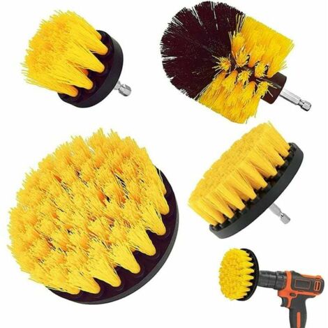 Spazzola per trapano, set di 12 spazzole per la pulizia del trapano resistenti, per superfici del bagno, pavimenti, tappeti, auto, spazzole da 2''/ 3,5''/ 4''/ 5''