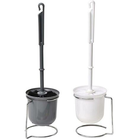 Spazzola pp supporto wc metallo cromo 2 colori assortiti - bianco grigio - Tendance