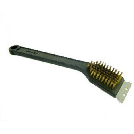 SPAZZOLA PULISCI GRIGLIA BARBECUE FILI OTTONE RASCHIETTO PER GRIGLIE CM 30 29946