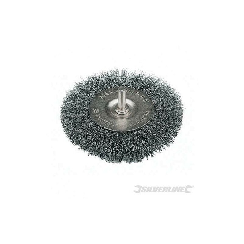 Image of Spazzola rotante in acciaio con filo ondulato per la rimozione di ruggine vernice silverline