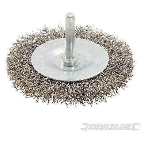Spazzola rotante in acciaio per trapani Silverline adatta alla rimozione di ruggine vernice e sbavature da saldatura-50mm