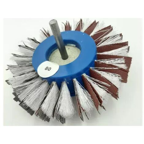 SPAZZOLA SETOLE+ABRASIVO D.150X25 GR.80 Gambo 8 mm