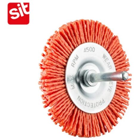 SPAZZOLA SIT CIRCOLARE DIAMETRO 100 MM IN NYLON CON GAMBO
