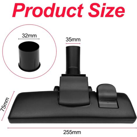 Spazzola universale per aspirapolvere tubi da 35/32 mm, testina per aspirapolvere con 2 ruote e adattatore, spazzole per aspirapolvere per pavimenti duri e tappeti, accessori per aspirapolvere commuta