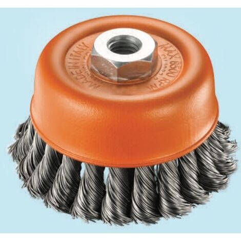 SPAZZOLE A TAZZA A MAZZETTI RITORTI BRIXO DA Ø 75 - 120 MM ATTACCO M14