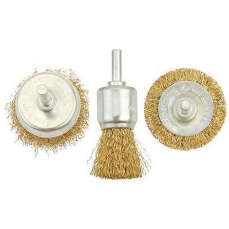 SPAZZOLE ACCIAIO A PENNELLO + GAMBO 771603 WOKIN - MM 25/50/50 G.MM 6 CF=PZ 3 - 5 confezione