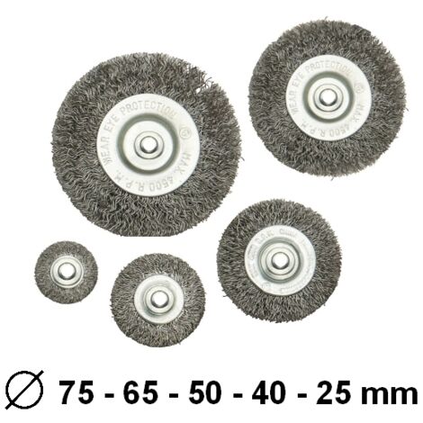 Spazzole/Spazzola circolare abrasive in acciaio gambo 6mm per trapano 5 pezzi
