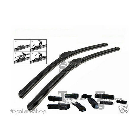 SPAZZOLE TERGICRISTALLI UNIVERSALE AUTO AERO FLAT 9 ATTACCHI 24" 600MM SPAZZOLA