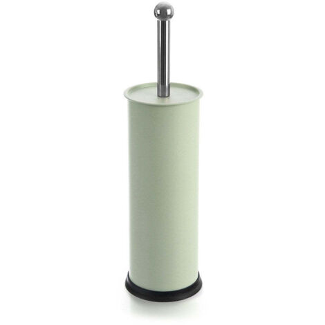 Spazzolino da WC con supporto, in metallo verde, set WC 10x38,5 cm