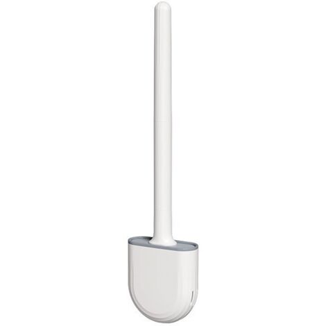 Spazzolino da WC in silicone per bagno, da parete, colore bianco
