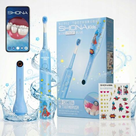 Spazzolino sonico SHONA KIDO VISION per bambini + adesivi + telecamera WiFi